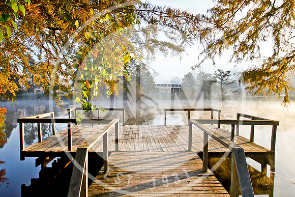 ULM Library, Alumni Center and Bayou in the Morning